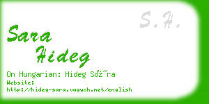 sara hideg business card